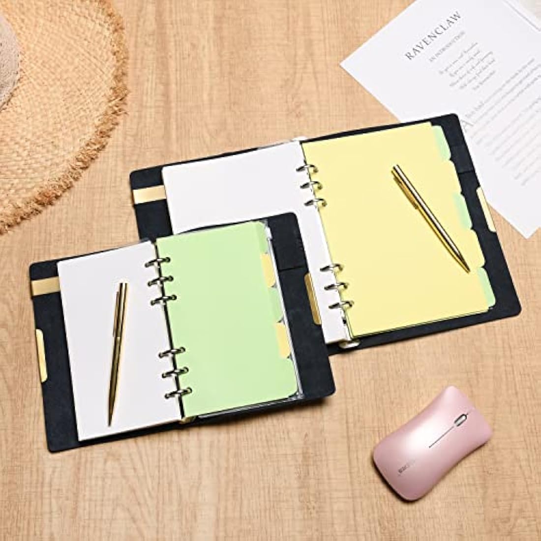 Jolof Store A6 Refillable Leather Notebook – 6-Ring Binder Purple Journal
