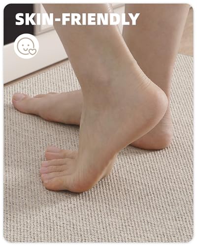 Color&Geometry Woven Runner Rug – Non-Slip Washable Kitchen Mat, Khaki