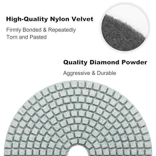 Waies 11-Piece Diamond Polishing Pad Kit with M14 Backer for Granite