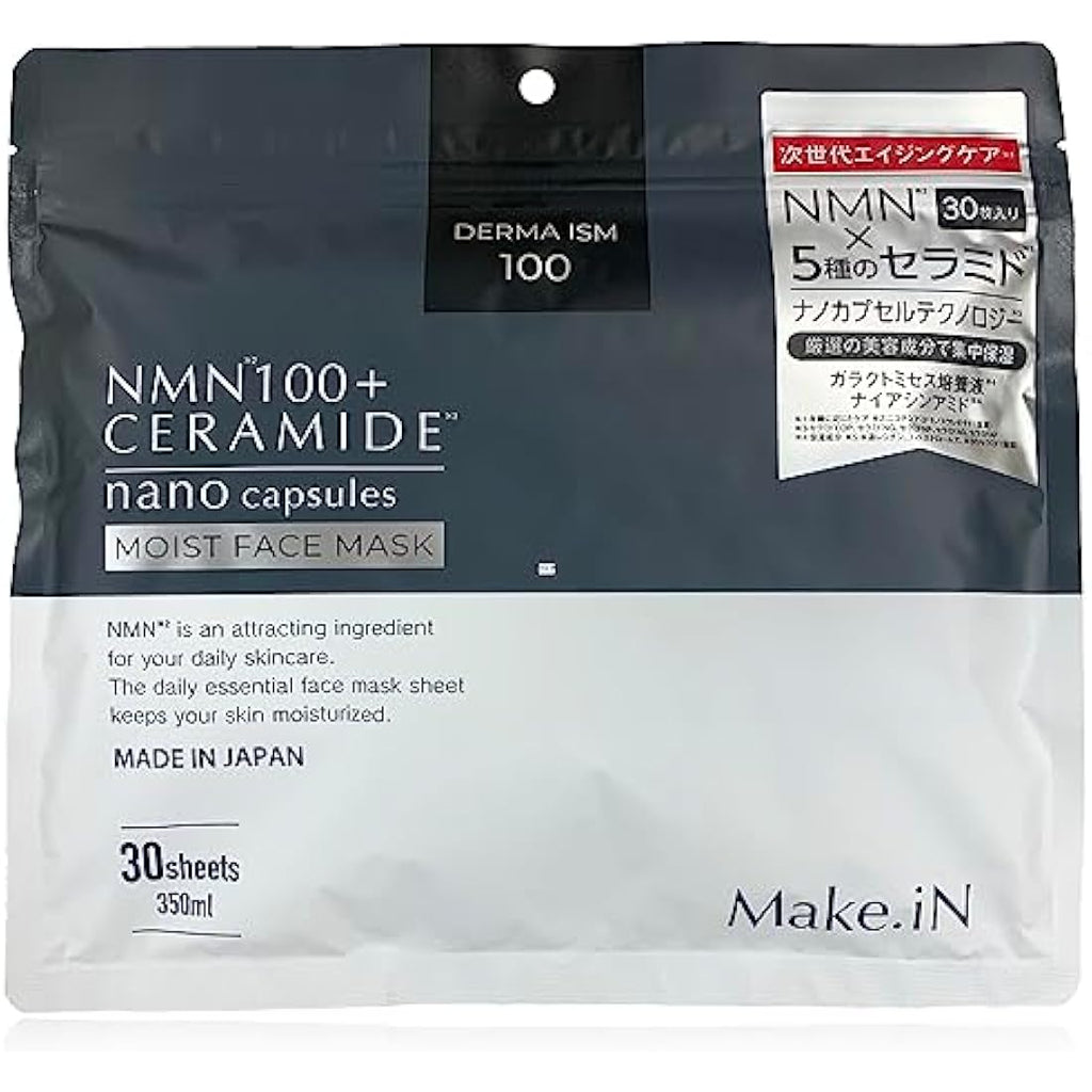 Make.iN NMN 100 + Ceramide Moist Face Mask - Anti-Aging (30 Pieces)