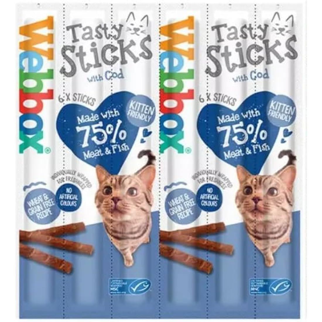 Webbox Meaty Cat Sticks - 6 Pack Mixed Meat Treats for Cats & Kittens