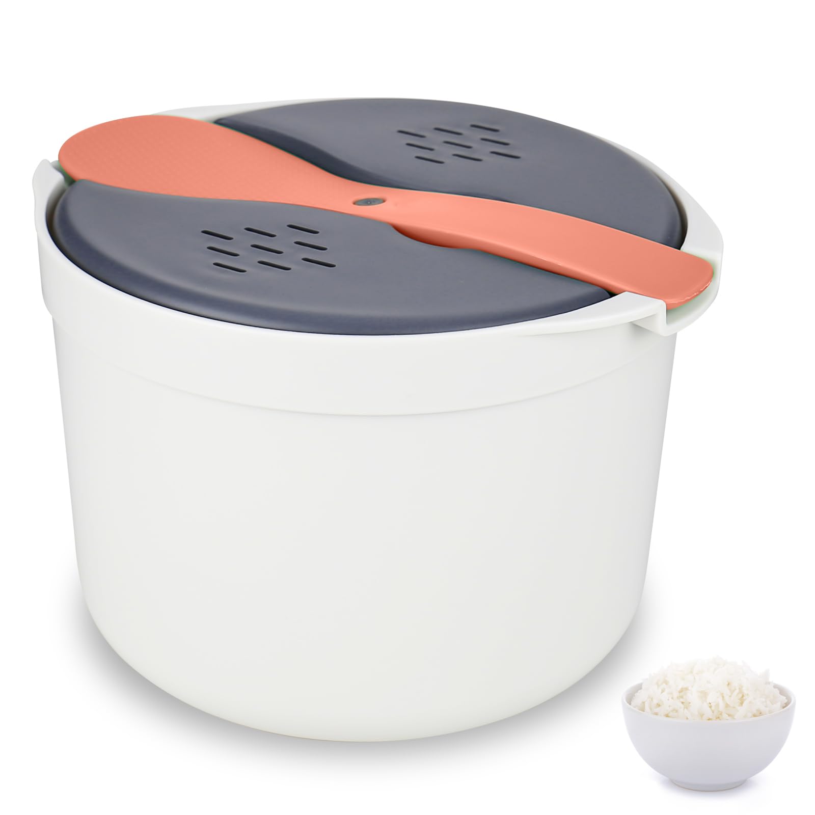 Microwave Rice Cooker & Steamer Set - 2L Food Grade PP