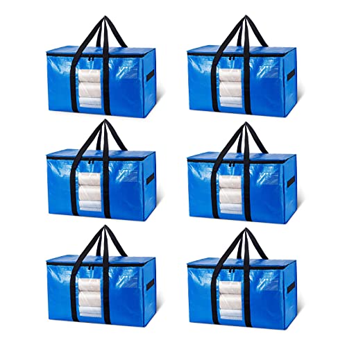 TAILI Heavy Duty Moving Bags | 6 Pack Extra Large Waterproof Storage