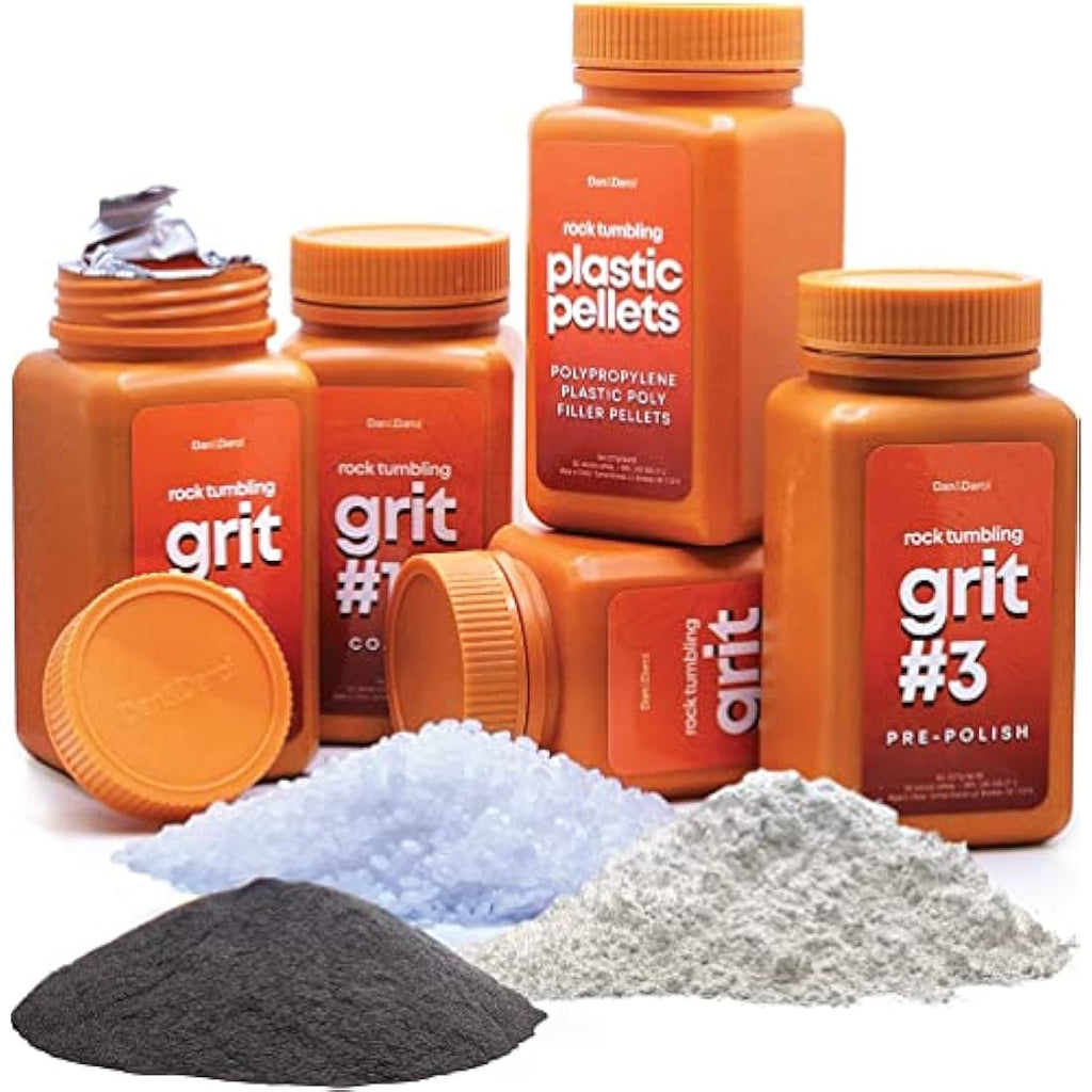 Dan&Darci Rock Tumbler Grit Refill Kit | 3.5lb 4-Step Media & Pellets