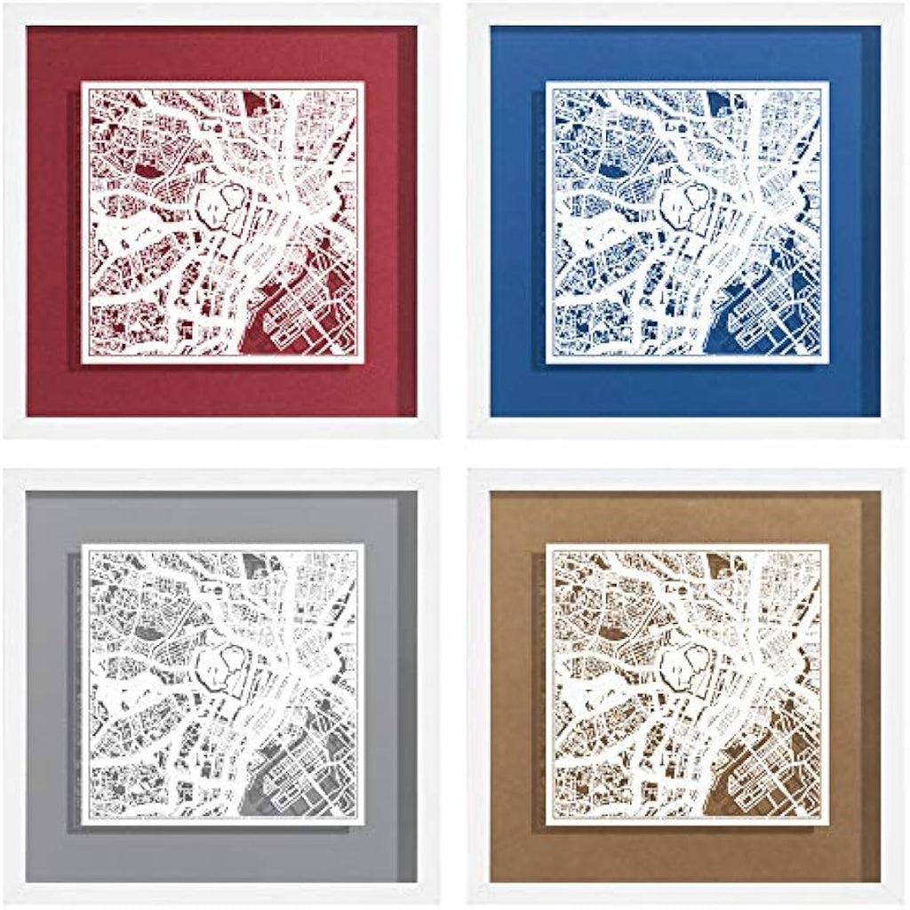 Tokyo Map Paper Art Frame by O3 DESIGN STUDIO – 9x9 White Minimalist Decor