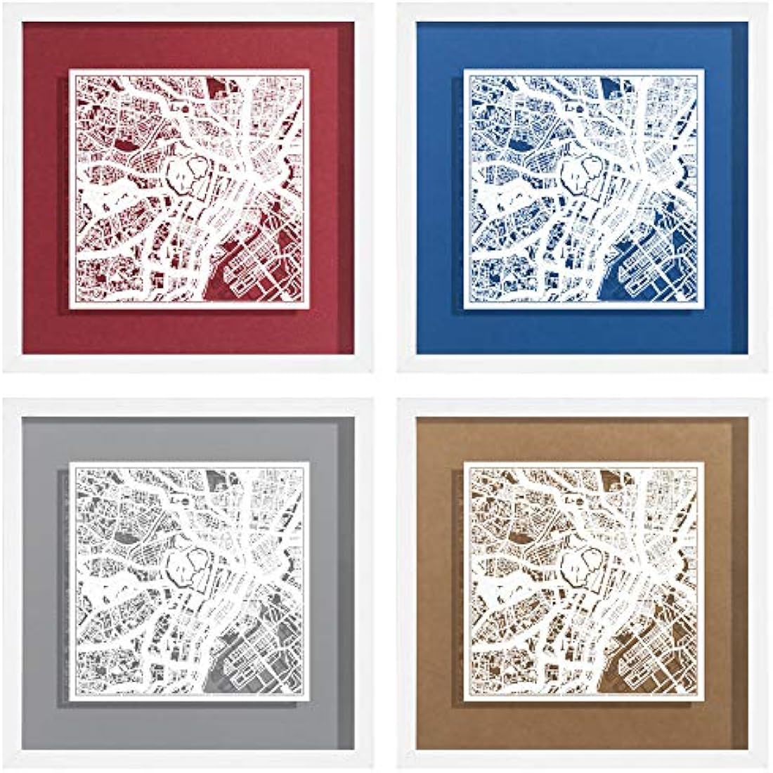 Tokyo Map Paper Art Frame by O3 DESIGN STUDIO – 9x9 White Minimalist Decor