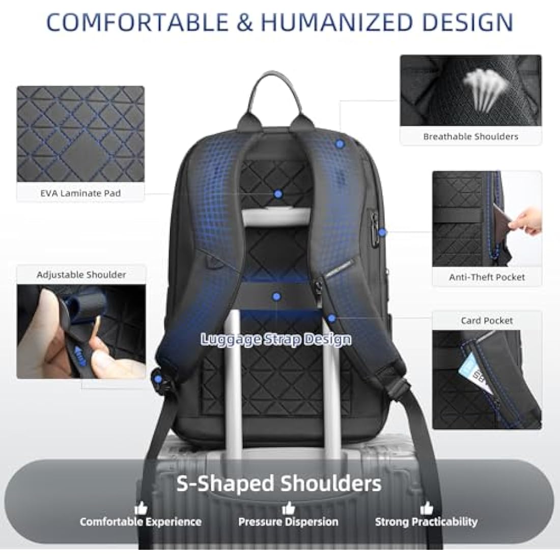 Heroic Knight 15.6 Inch Laptop Backpack | Waterproof Anti-Theft Bag