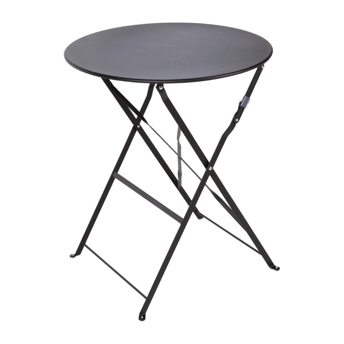Bolero Black Steel Pavement Table – 710x595mm Outdoor Commercial Use