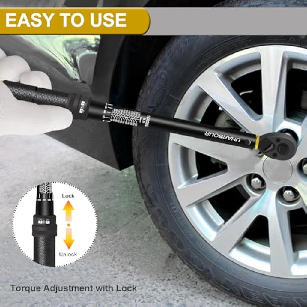 Uharbour 1/2" Drive Torque Wrench | 20-230 Nm Dual-Direction ±3% Accuracy