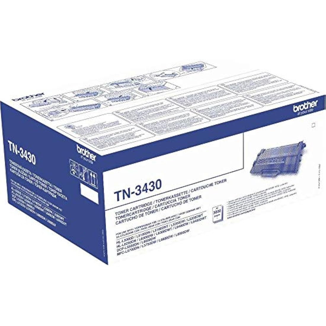 Brother TN-3430 Black Toner Cartridge – Genuine Standard Yield Laser