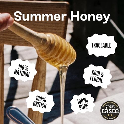 Black Bee Honey – Pure British Summer Floral Honey, Unprocessed, 1kg