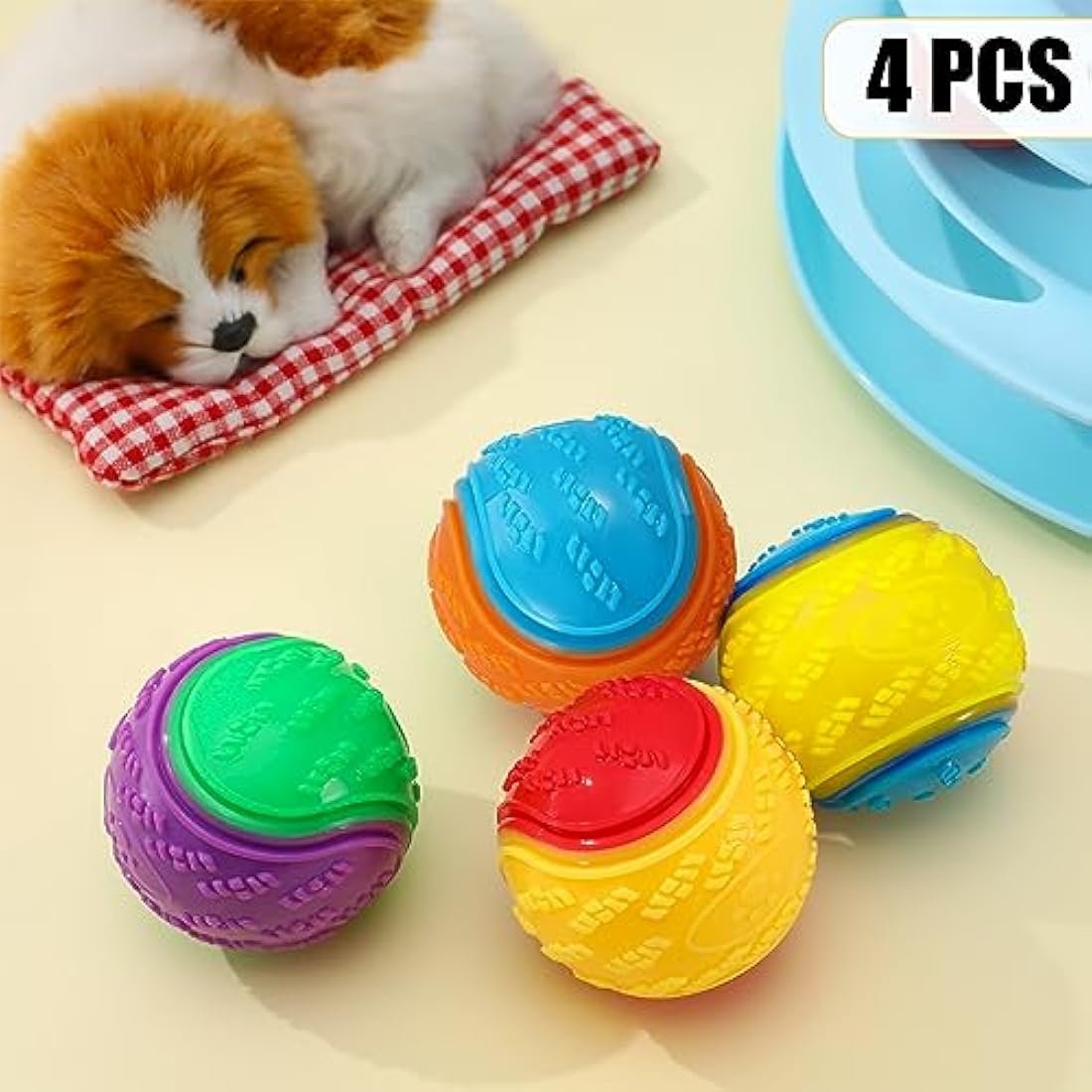 Jolof Store Squeaky Dog Ball 4-Pack – Durable Interactive Pet Toy