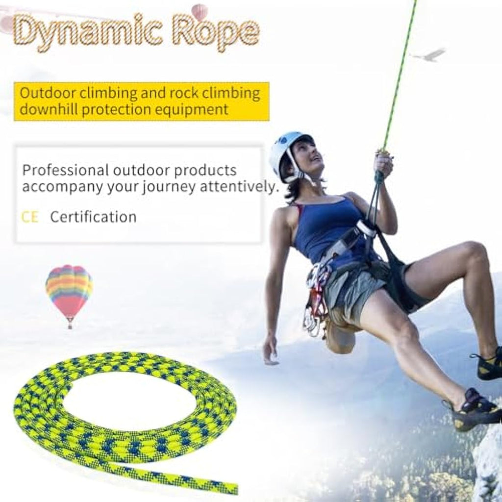 NewDoar 10.5mm Dynamic Climbing Rope | 24KN Nylon Kernmantle Cord