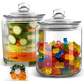 3.9L Glass Storage Jars with Airtight Lids - Set of 2