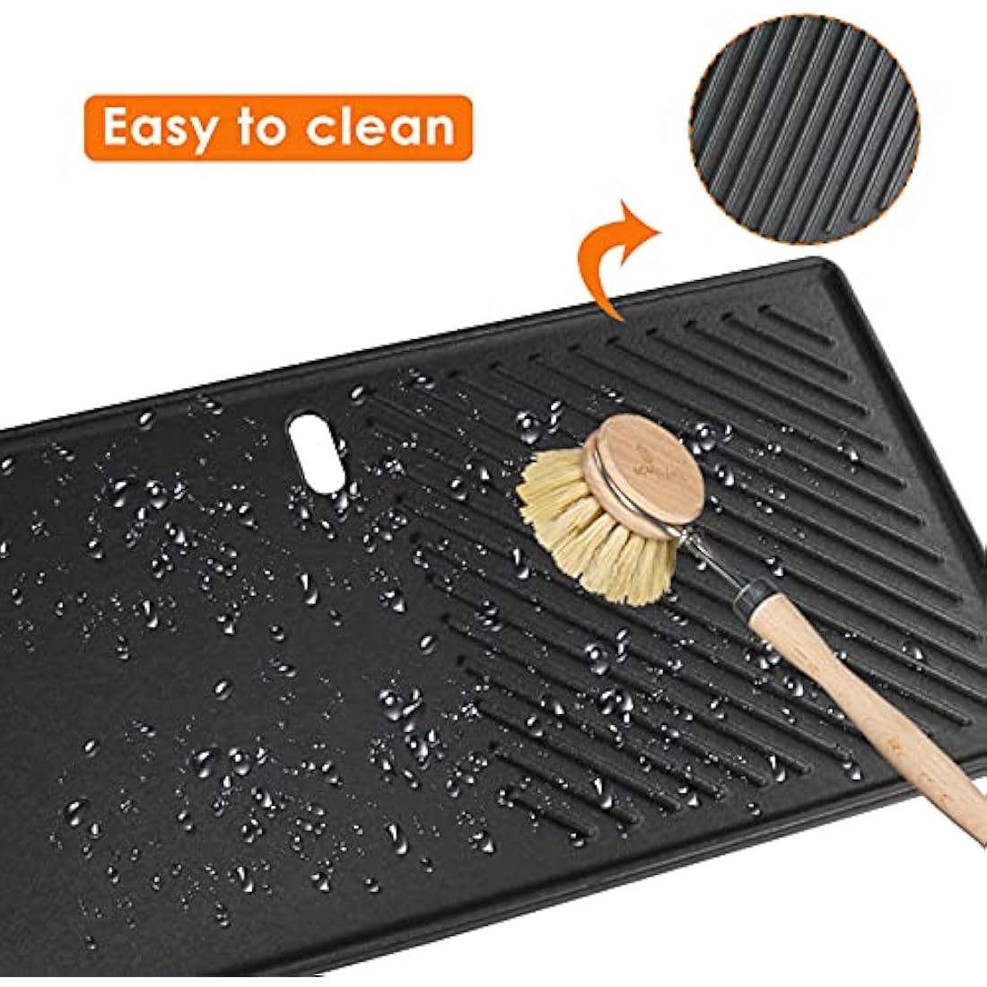 GFTIME Cast Iron Grill Griddle 43x20.5cm for Enders Boston & Monroe 3