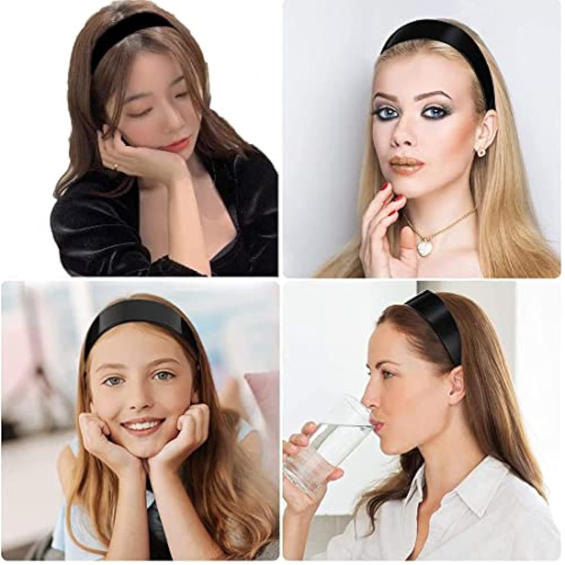 Jolof Store 20-Pack Black Plastic Headbands with Teeth for DIY Crafts