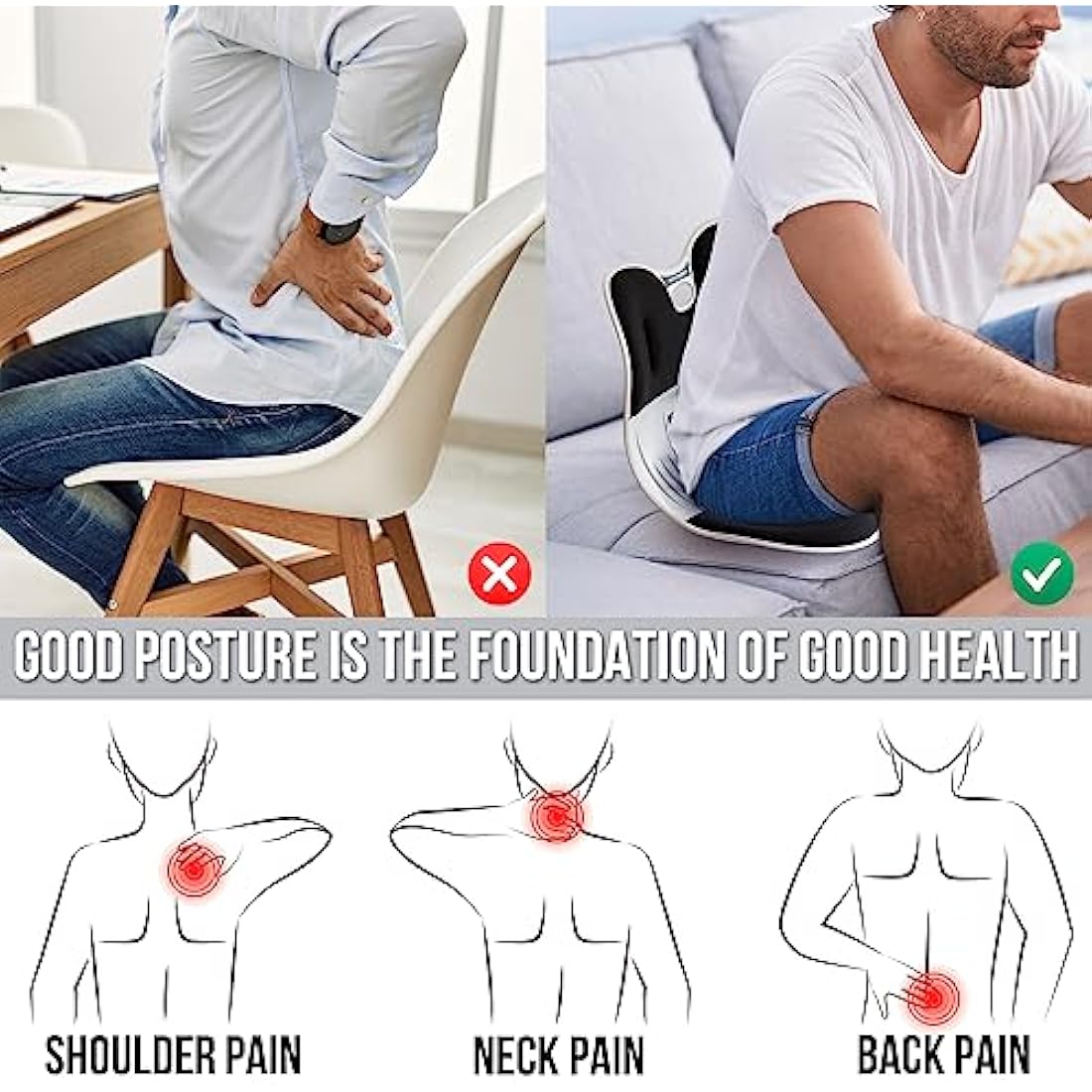 ERGONIX Lumbar Support Posture Corrector Chair for Women - Size M