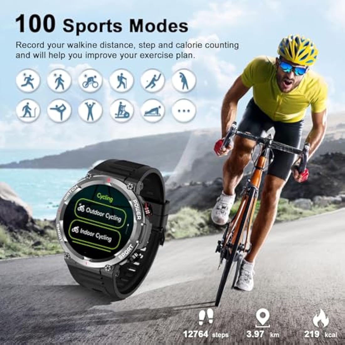 Blackview W50 Military Smart Watch for Men | Rugged 1.39" HD Fitness Tracker