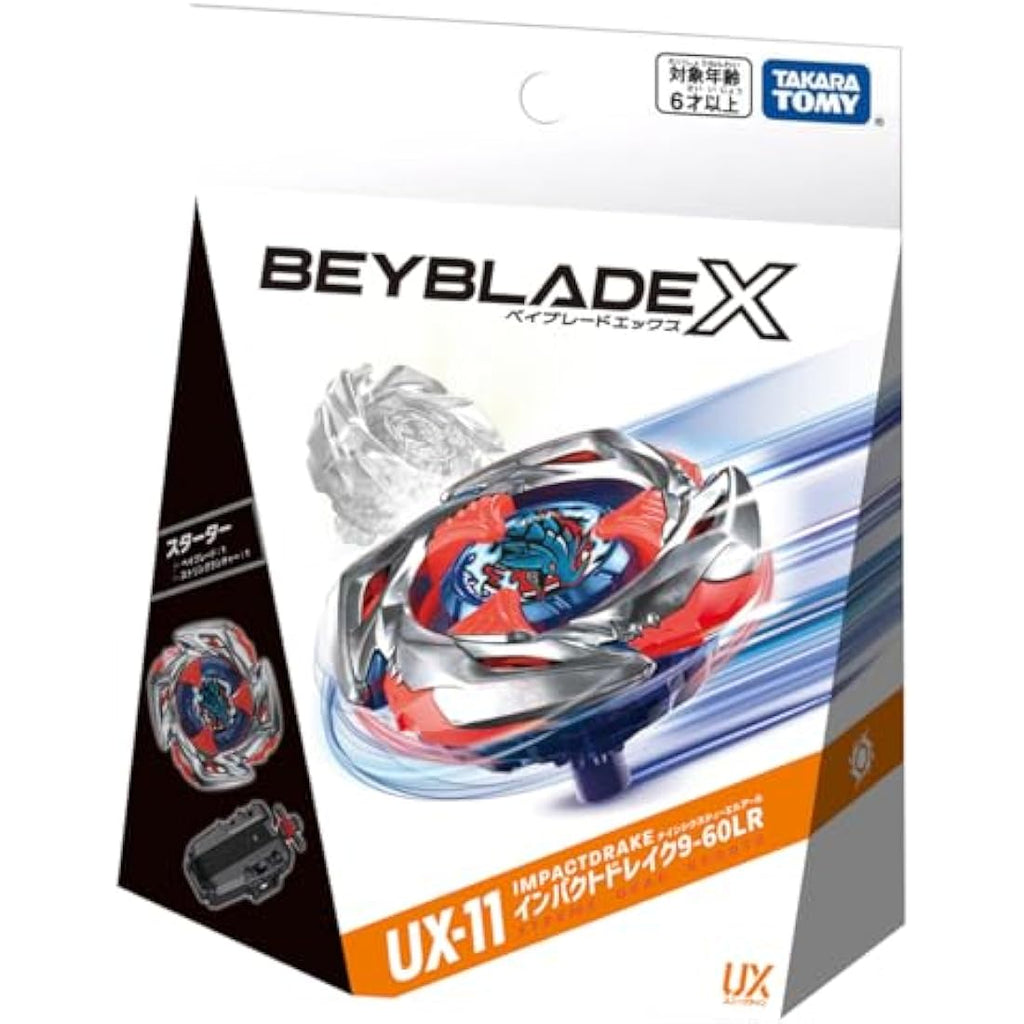 Takara Tomy Beyblade X UX-11 Starter Impact Drake 9-60LR Battle Top