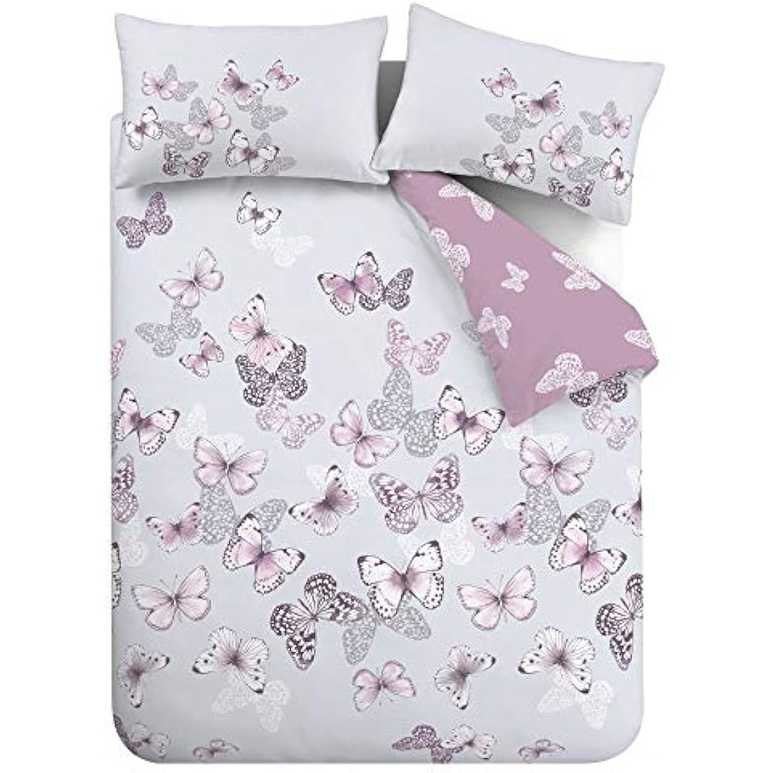 Catherine Lansfield Scatter Butterfly Double Duvet Set | Heather Cotton
