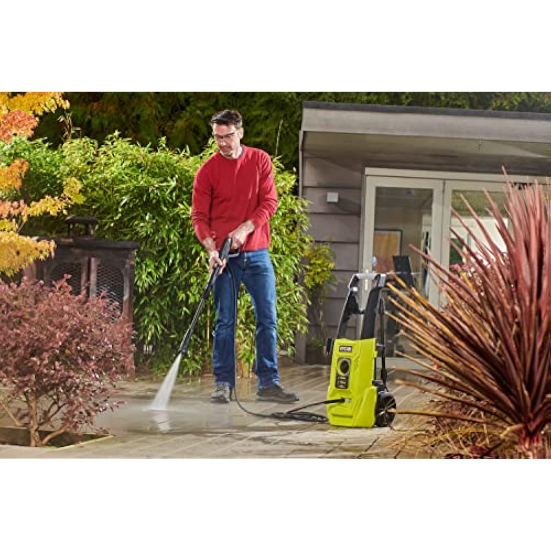 Ryobi RY120PWA 1600W Pressure Washer | 120 Bar Electric Patio Cleaner