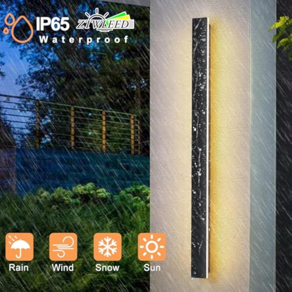 ZTWLEED 115CM LED Outdoor Wall Light | IP65 Waterproof 6000K Metal Sconce