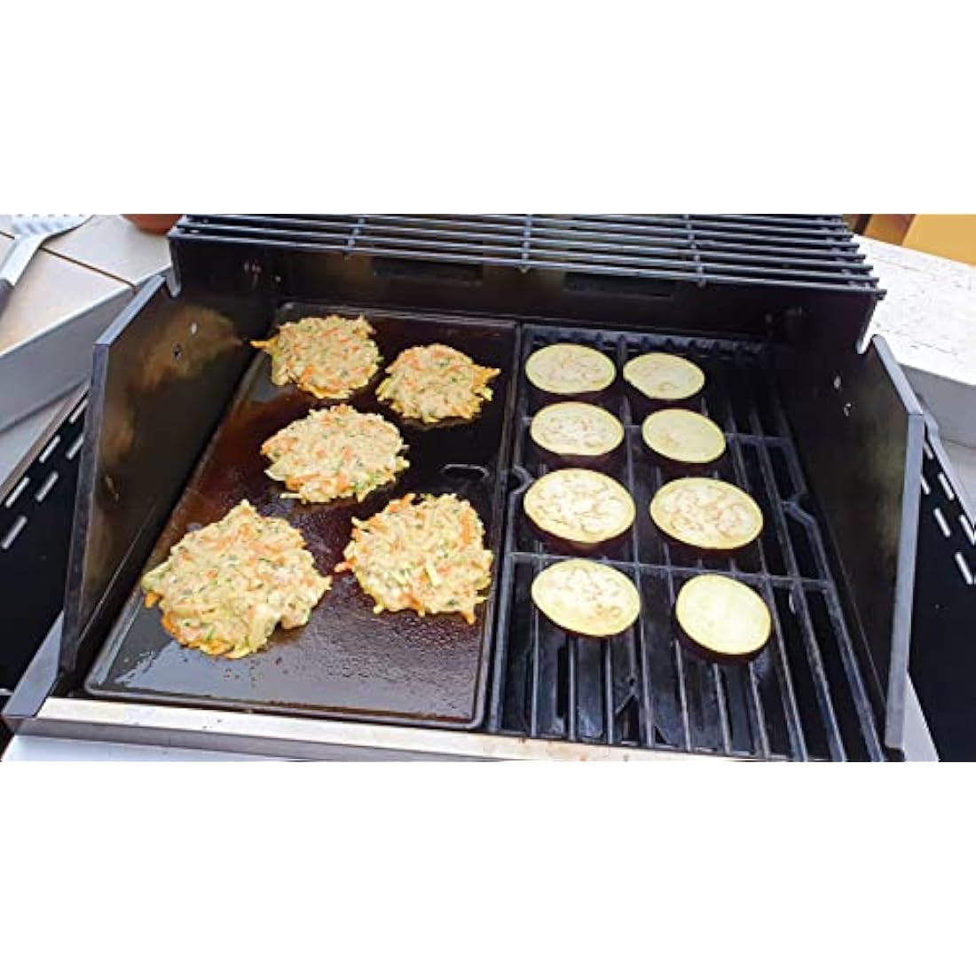 GFTIME Cast Iron Griddle Plate for Landmann Triton 2 & Miton 4 – 43.4x23.6cm