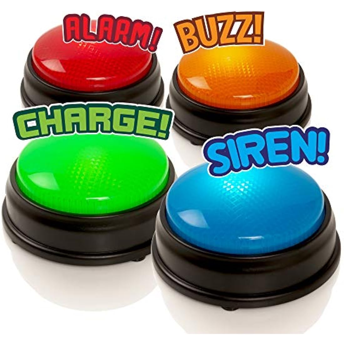 Learning Minds Answer Buzzers - Set of 4 Light & Sound Quiz Game Buzzers