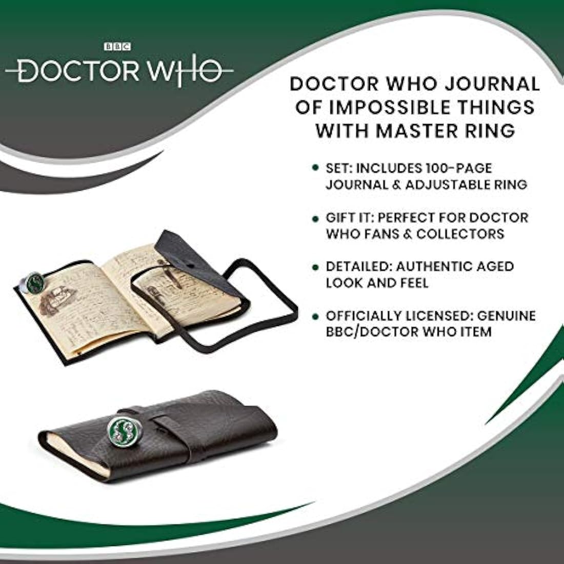 Doctor Who Journal of Impossible Things – Leather-Look Pocket Notebook