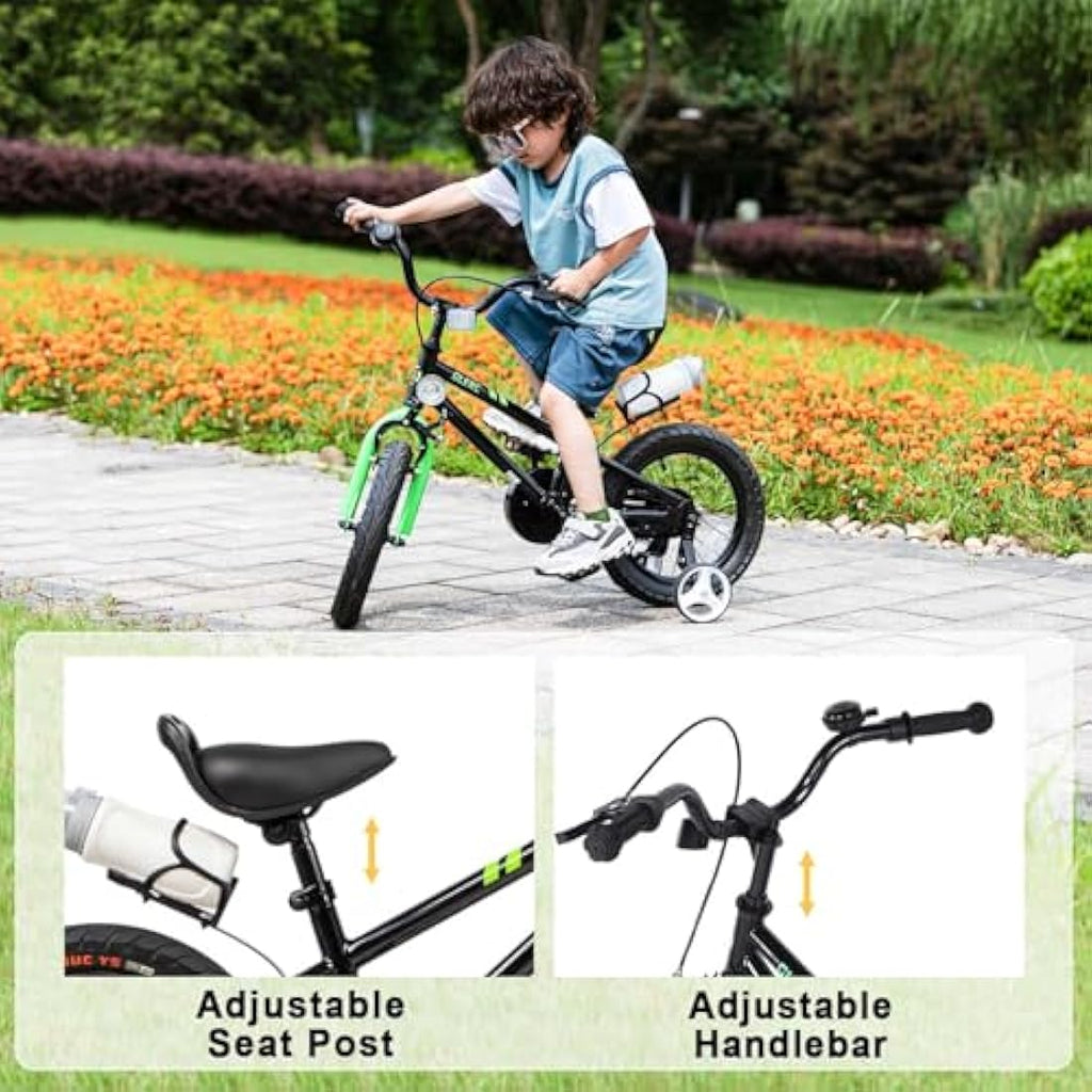 Glerc Fantasy 16 Inch Kids Bike with Stabilisers and Bottle Holder