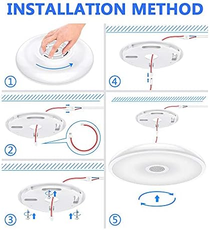 RGB Bathroom Ceiling Light with Bluetooth Speaker – IP65 18W