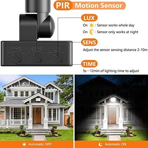 YIQIBRO 100W LED Security Lights | 10000LM Motion Sensor Floodlight 2-Pack