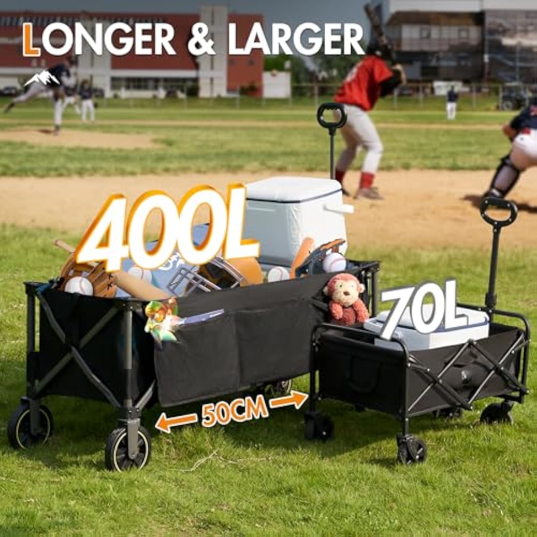 Portal 400L Extended Camping Trolley | Heavy Duty Folding Beach Wagon