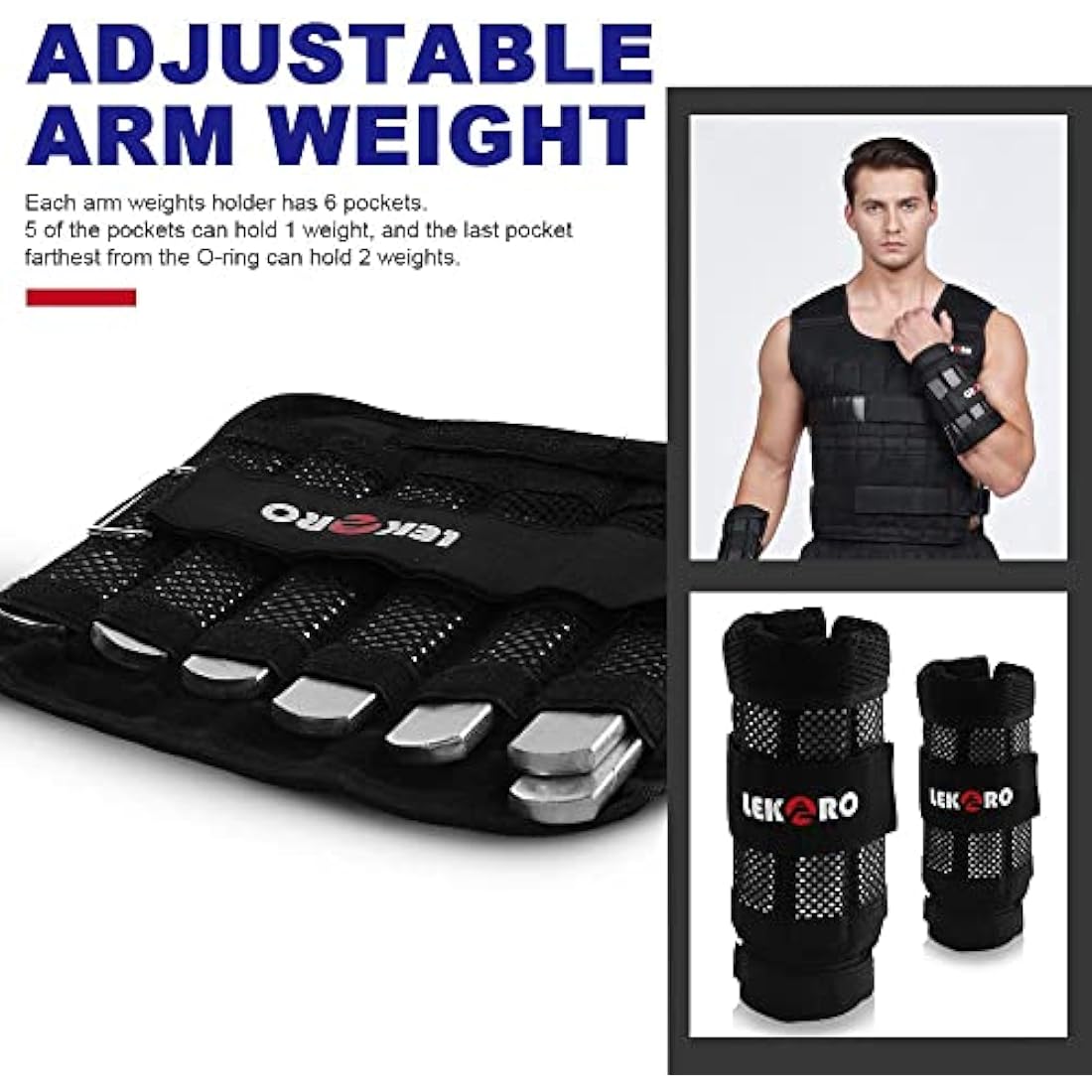 Jolof Store 44LB Adjustable Weighted Vest Set with Steel Plates