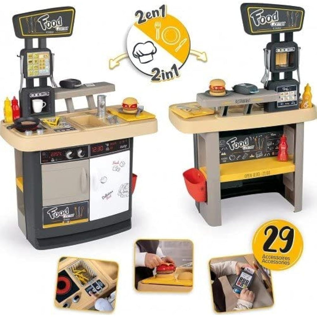 Smoby Food Corner – Cuisine Restaurant Enfant avec 29 Accessoires