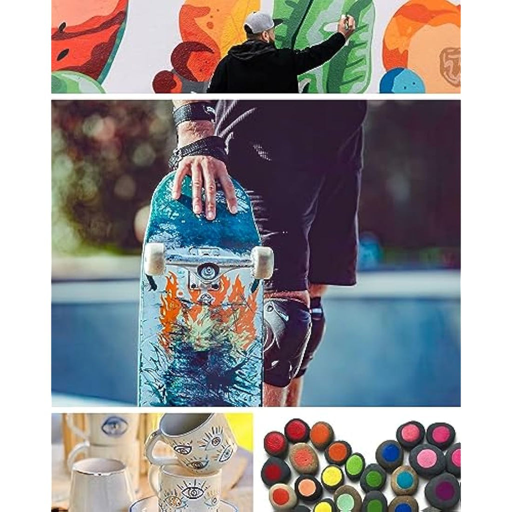 FansArriche 15mm Jumbo Acrylic Paint Markers – 18 Colors Waterproof Pens
