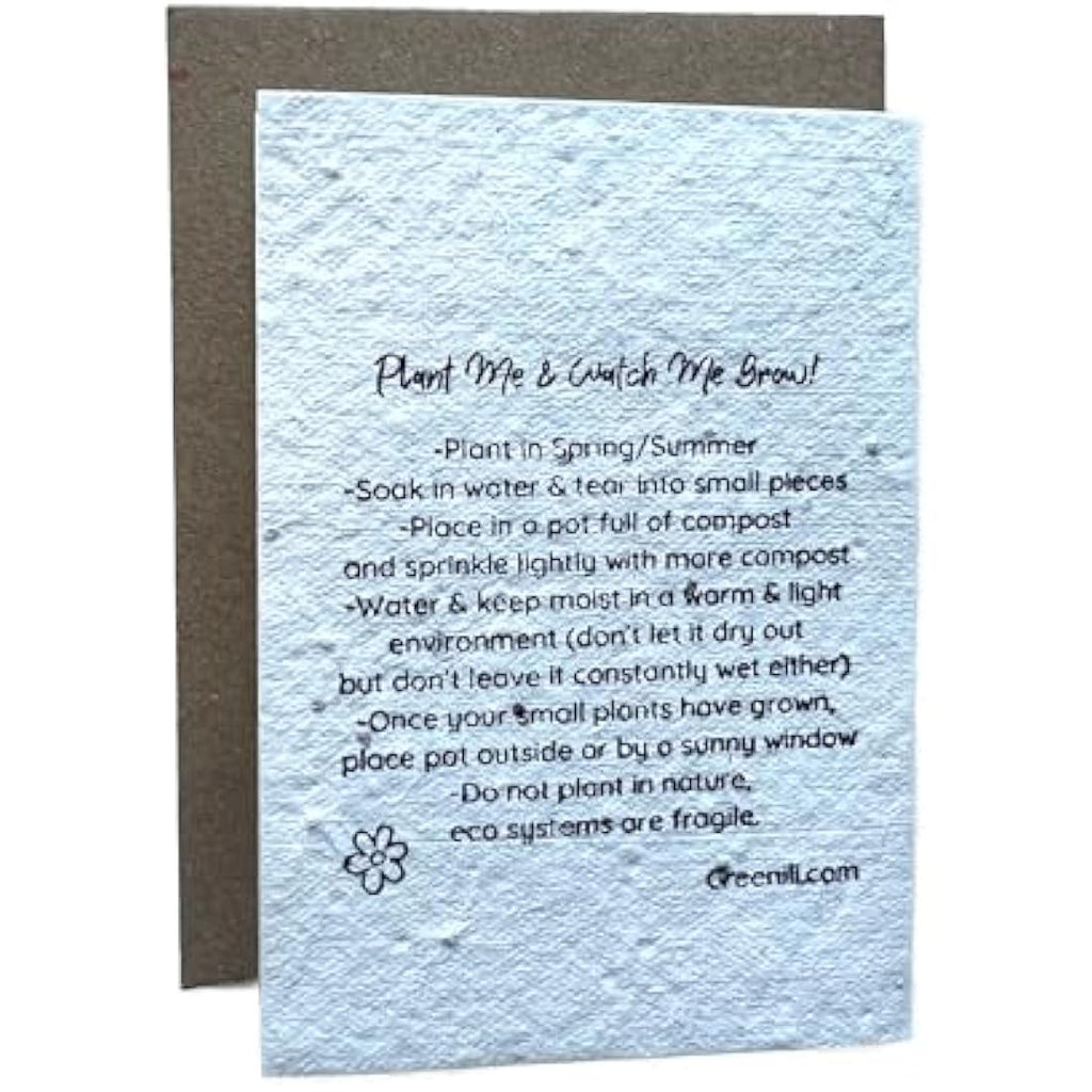 Jolof Store Plantable Seed Paper Thank You Cards - Handmade A7 Pack of 32