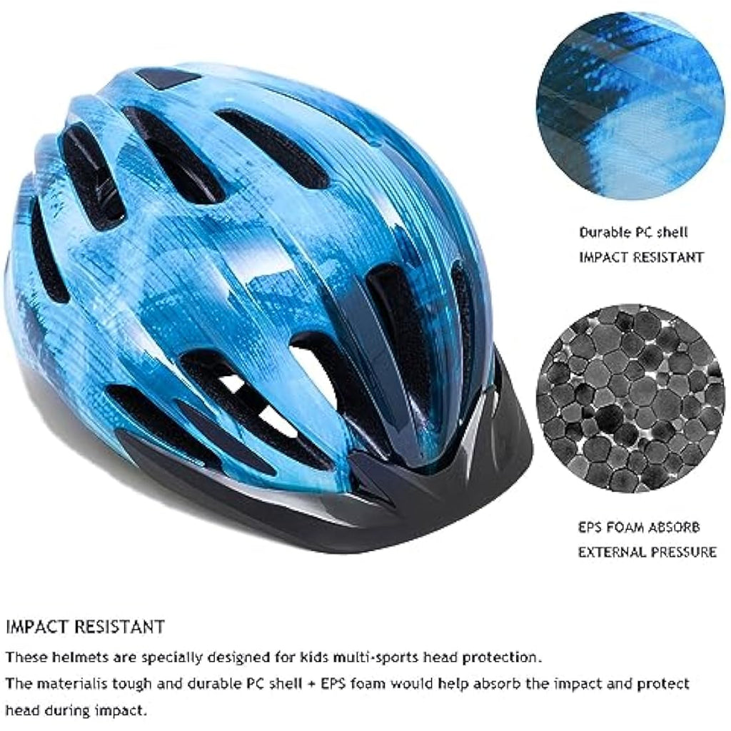 Kids Bike Helmet | LED Safety Light | Lightweight 50-57cm