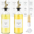 Glass Olive Oil Dispenser Set of 2 – Gold Pourer Spout