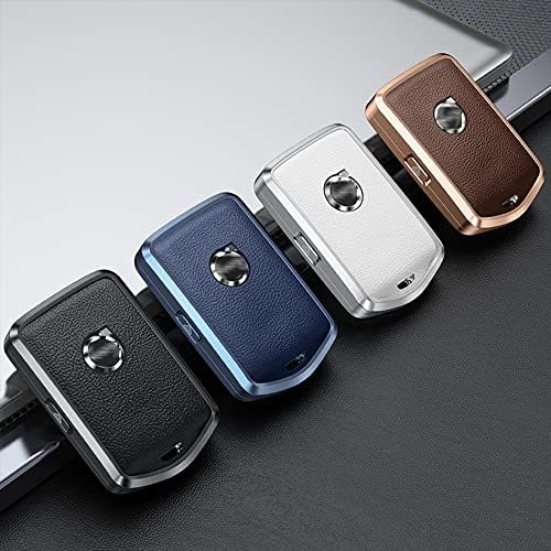 HIBEYO Leather Key Fob Cover for Volvo XC60 XC90 S90 V90 – Side Buttons