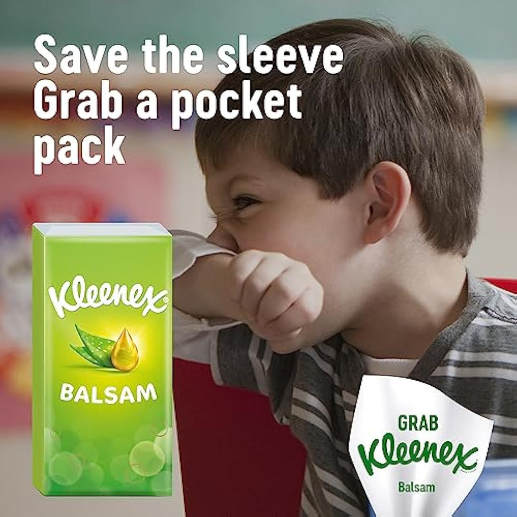 Kleenex Balsam Extra Large Tissues | Aloe Vera & Vitamin E | 16 Boxes