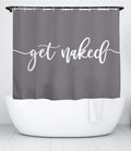 Get Naked Grey Fabric Shower Curtain – Waterproof, 180x150cm