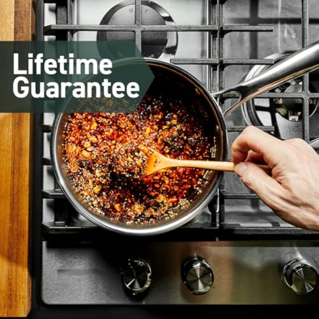 HexClad 3-Litre Hybrid Nonstick Saucepan | Stainless Steel & Induction