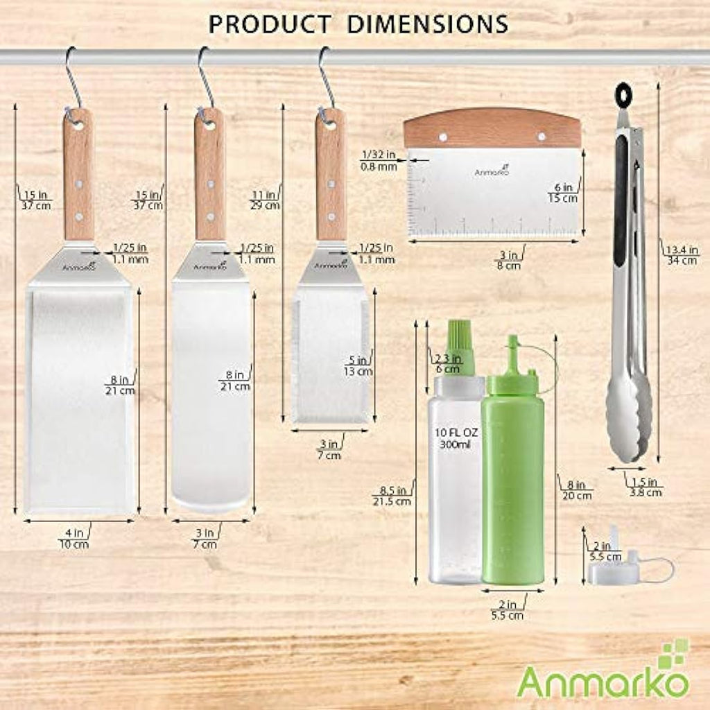 7-Piece Stainless Steel Metal Spatula and Griddle Set