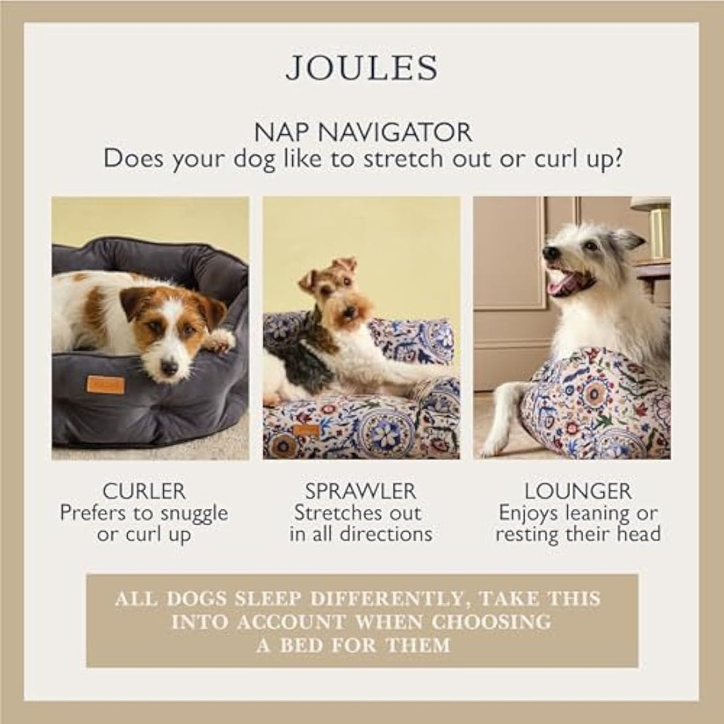 Rosewood x Joules Large Dog Bed | Floral Box Bed with Non-Slip Base