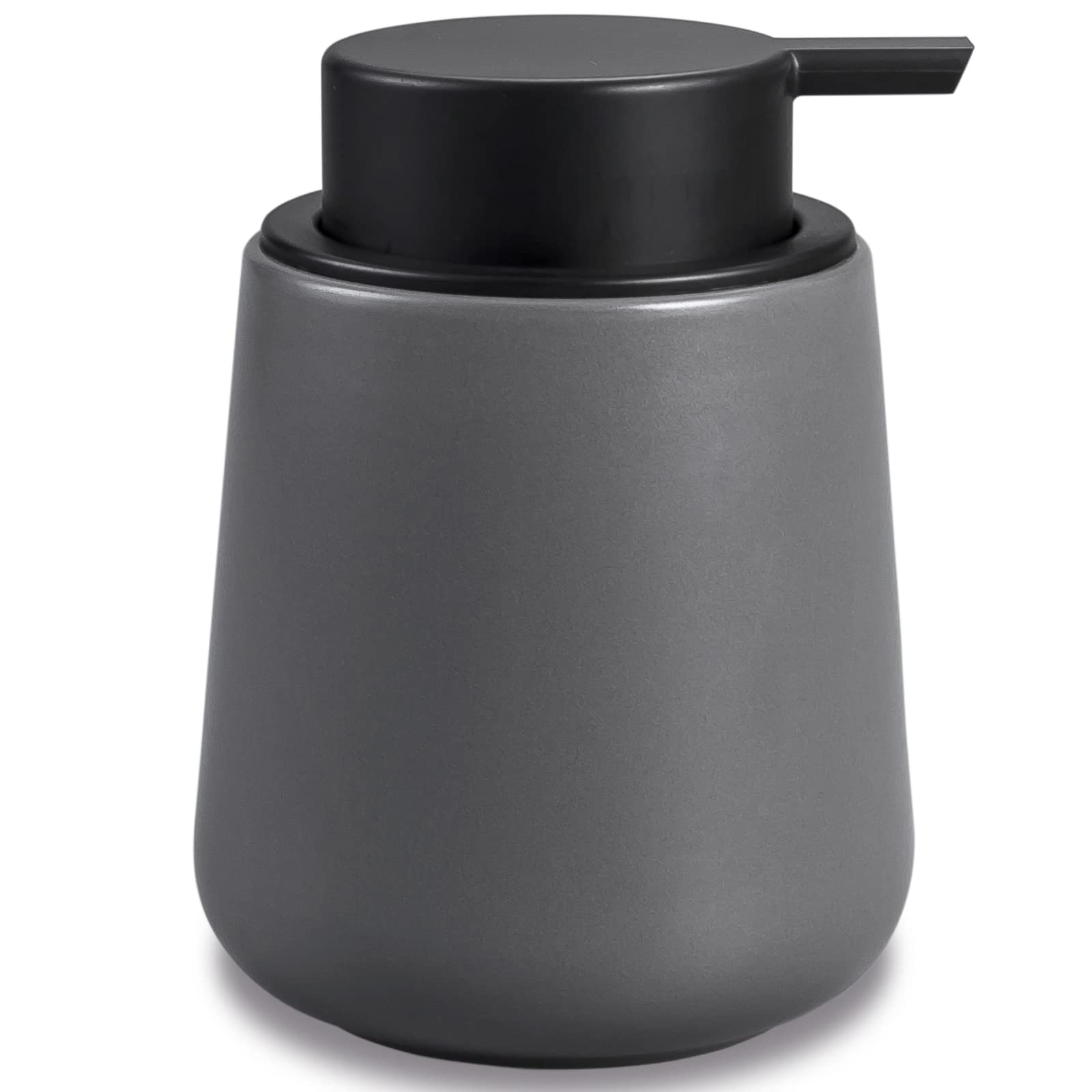 BosilunLife Grey Ceramic Soap Dispenser – 12 oz Modern Lotion Pump