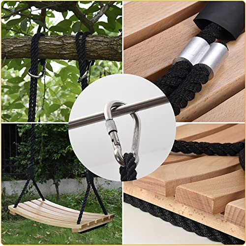 Taeku Wooden Tree Swing – Adjustable Rope Garden Seat for Adults & Kids