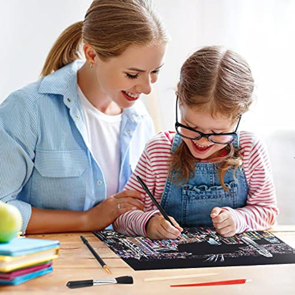 Jolof Store 19-Piece Scratch Art Tool Kit with Stylus and Storage Bag