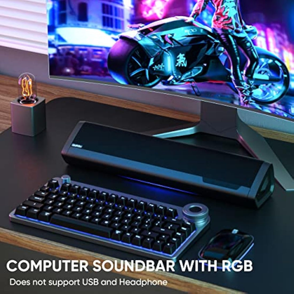 Saiyin 17-Inch Small TV Sound Bar – Bluetooth 5.3 Compact Desktop Speaker