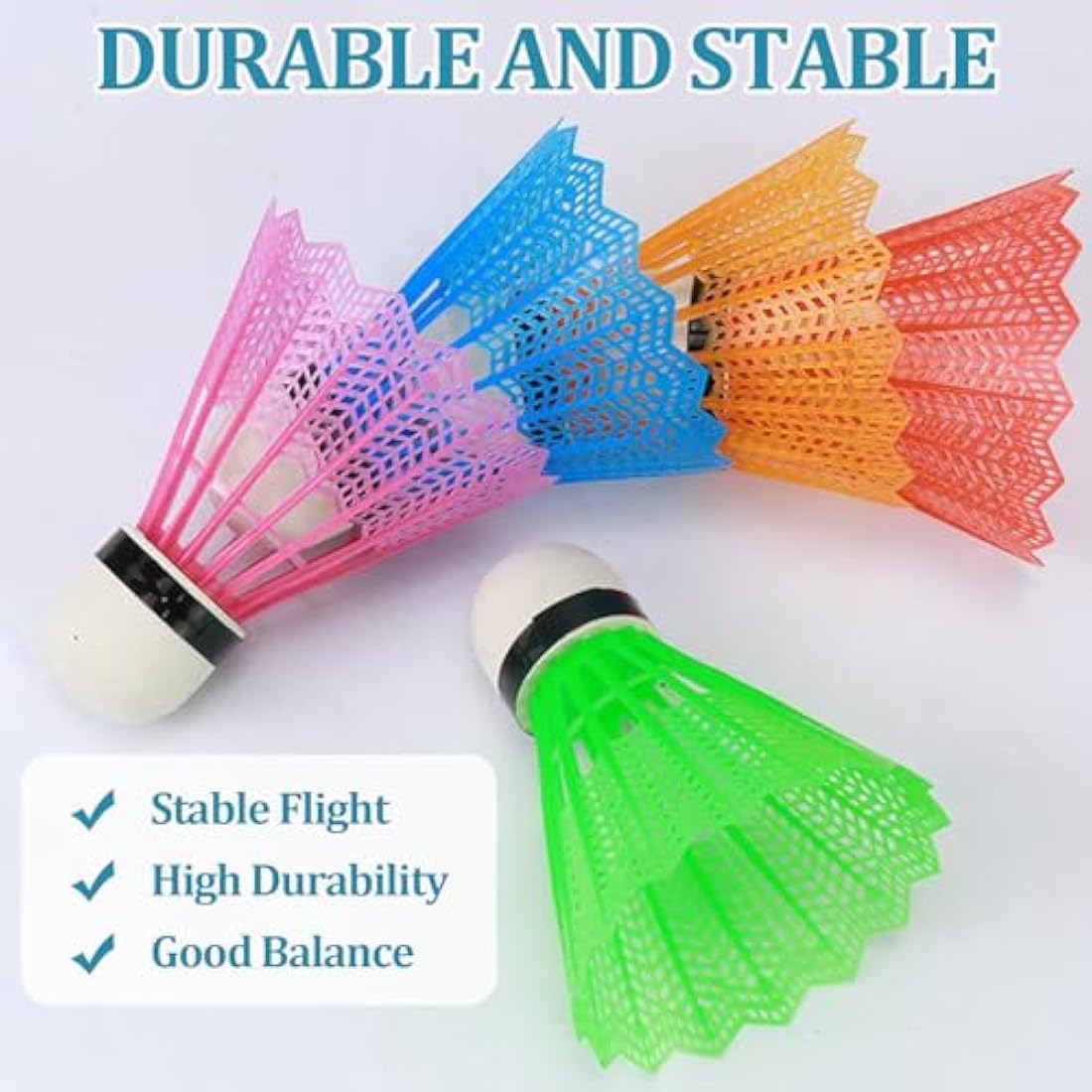 Hysagtek Nylon Badminton Shuttlecocks – 12 Pcs Medium Speed Training Balls
